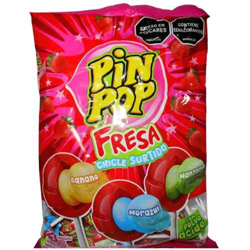  PinPop Fresa Chicle Surtido x 24 unds 
